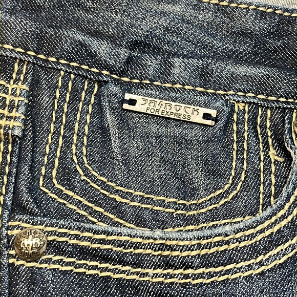 Bebock for Express Blue Denim Low Rise Boot Cut Jeans Women's Sz 6L - Picture 2 of 15